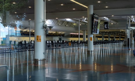 The empty departures lounge at Auckland international airport on 4 April, 2020
