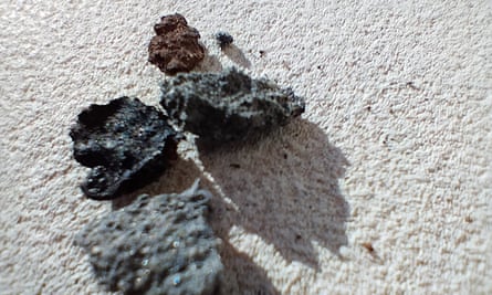 Fragmentos de meteorito que caíram em Matera