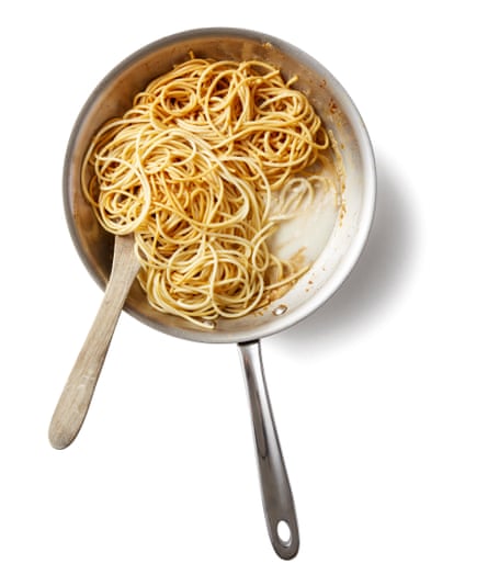 Drain the pasta well and toss it into the Marmite butter, along with the cheesy paste. Transfer to a bowl and top with the breadcrumbs, if using. Chop the chives , if using, directly over the top, scatter over a little extra grated parmesan and serve.