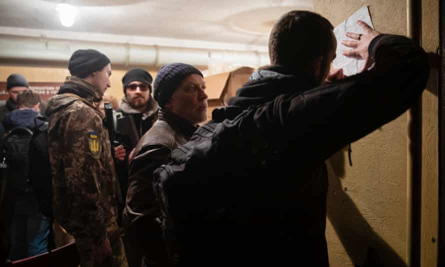 Ukrainians enlist in the territorial defence forces in Kyiv