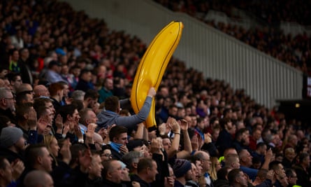 City fan with an inflatable banana