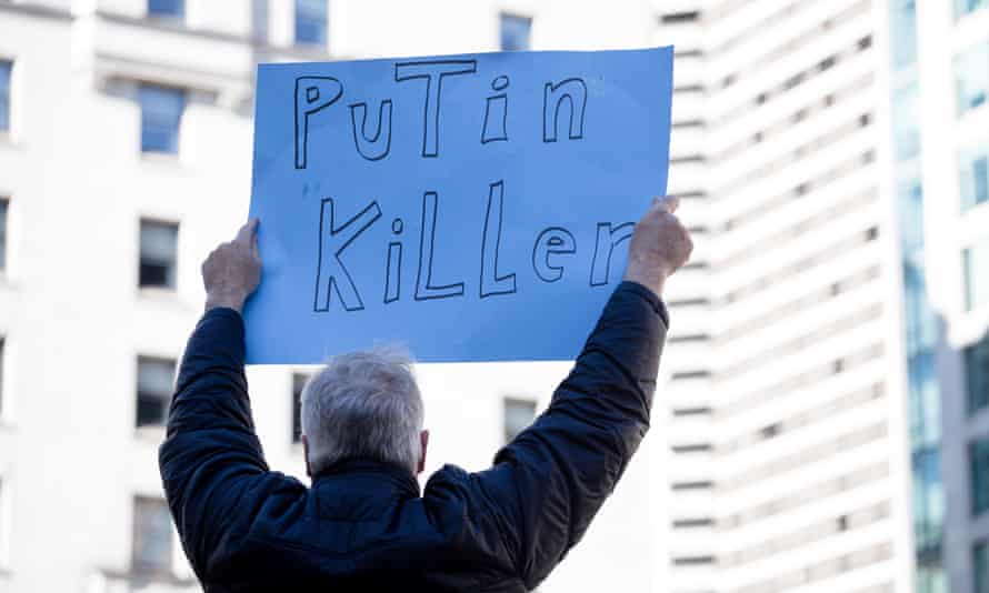 De nombreux manifestants ont concentré leur colère sur le président russe Vladimir Poutine.
