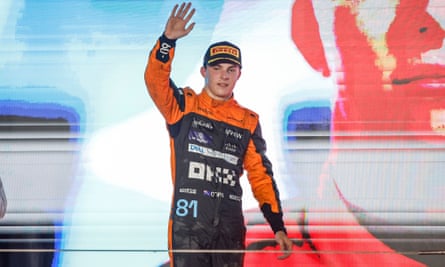Oscar Piastri on the podium in Qatar
