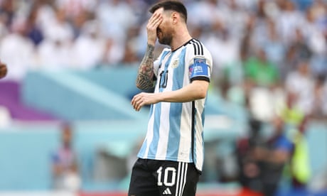 A dejected Lionel Messi during Argentina’s defeat by Saudi Arabia in their FIFA World Cup Qatar 2022 Group C match on 22 November.