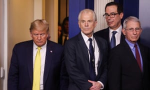 Donald Trump, Peter Navarro, Steve Mnuchin and Anthony Fauci.