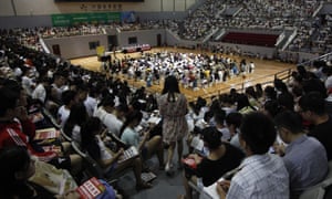 Students prepare for postgraduate entrance exam in Jinan city, Shandong province, China.