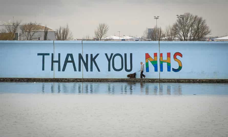 An NHS ‘thank you’ sign in Canvey Island, Essex