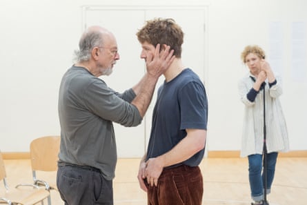 Richard Schiff, Damien Molony and Alex Kingston in rehearsals for Copenhagen.