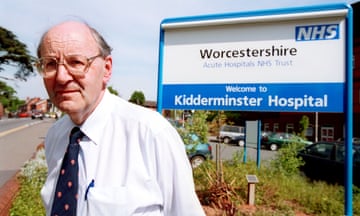 Dr Richard Taylor, who is contesting the Labour-held marginal seat of Wyre Forest in Worcestershire, for the Independent Kidderminster Hospital and Health Concern, outside the hospital where he worked as a doctor and consultant for 23 years. The hospital has been continuously downgraded since the present Labour government took office and is central to the Party's election manifesto. Photo by Steve Forrest/Troika