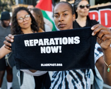 Activists in Los Angeles hold a rally In honour Of George Floyd in 2025.