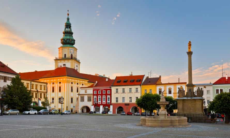 Bishop’s Palace in the main square of Kromeriz city in Moravia, Czech Republic.