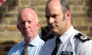 Nicholas Paget-Brown (left) with Commander Stuart Cundy of the Met police during a press conference near Grenfell Tower on 14 June.
