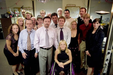 Ineson, back right, in The Office.