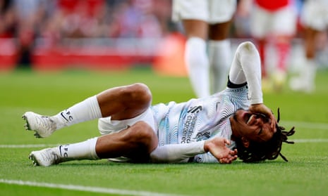 Arsenal v Liverpool: Premier League – live | Premier League 4 Trent Alexander-Arnold goes down in pain.