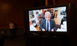 Fauci testifies remotely before the Senate health committee on Tuesday. Fauci warned against reopening the country before local benchmarks had been put in place.