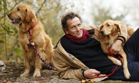 Monty Don with his dogs Nigel and Nell.