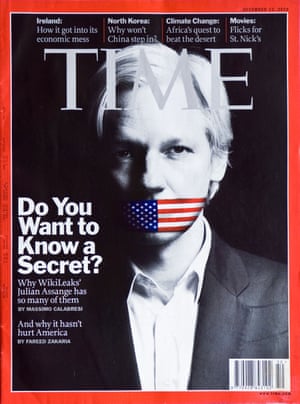 Time magazine cover of Julian Assange 13 December 2010