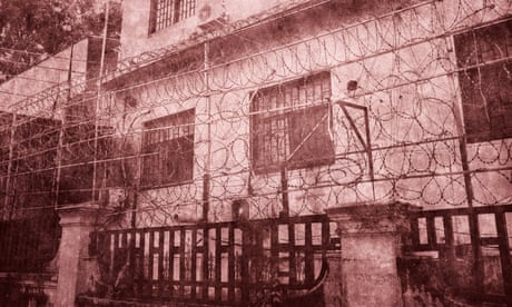 Barbed wire fences are seen outside a shuttered Great Wall Park compound where Cambodian authorities said they had recovered evidence of human trafficking, kidnapping and torture during raids on suspected cybercrime compounds