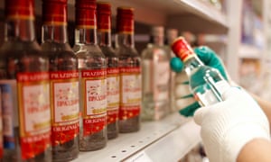 Oil Tumbles Below $100 On Ukraine Talks, China Covid Worries, And Iran Nuclear Deal Hopes – Business Live 7 Bottles of vodka in a supermarket.