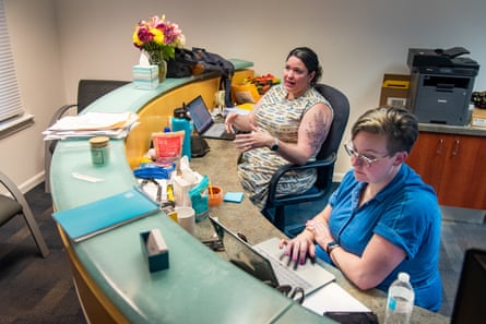 Dr Diane Horvath, left, medical director of Partners in Abortion Care, when the clinic opened in 2022.