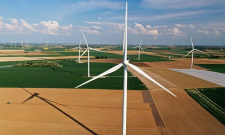 Wind turbines in rural France