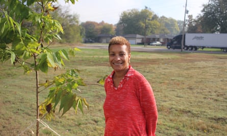 Ebony Pryor, hopes newly-planted trees will help reduce the relentless summer heat and smells from chemical plants in the Rubbertown neighbourhood.
