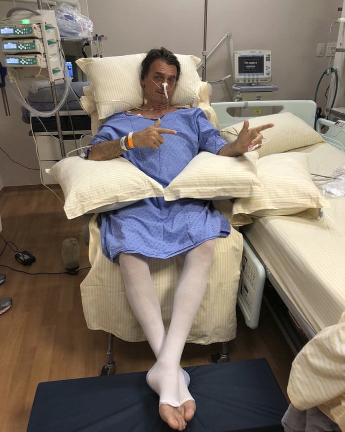 Jair Bolsonaro leads Brazil's presidential race from hospital bed | Brazil | The Guardian
