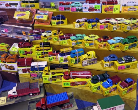 Rare and collectable Dinky toy cars for sale at a vintage toy fair