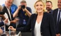 Marine Le Pen casting her vote