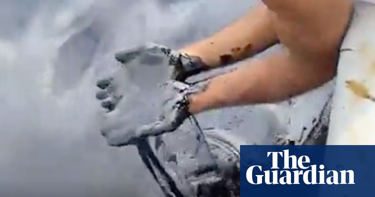 ‘It’s outrageous’: Trinidadian fishers film ‘half-hearted’ oil spill clean-up