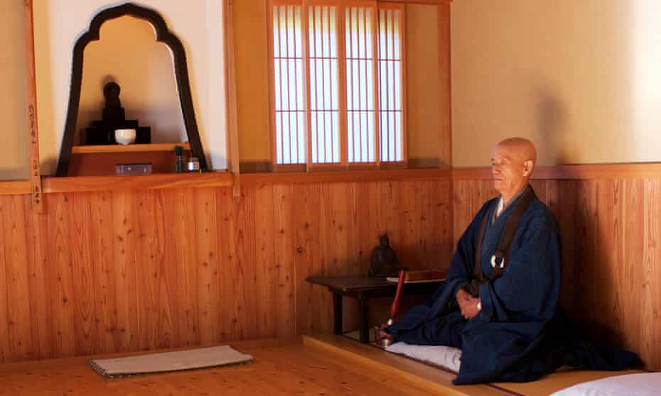 Bunkei Shibata, the head priest at the 300-year-old Kaigenji temple, practices Zen meditation. 