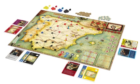 the board game pandemic iberia laid out as if on a table top