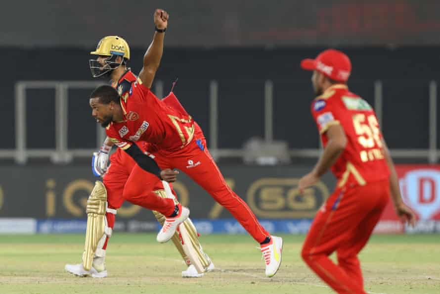 Chris Jordan in action for Punjab Kings in their IPL match against the Royal Challengers Bangalore last month.