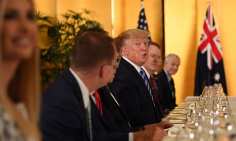 President of the United States of America Donald Trump during a working dinner with Australian Prime Minister Scott Morrison today