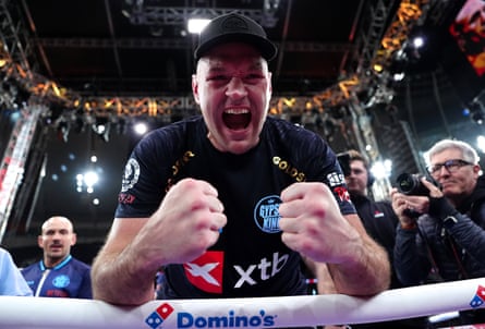 Tyson Fury celebrates