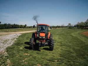 John Boyd Jr takes his new Kubota cab tractor for a spin to see how well it prepares his land for planting soybeans.