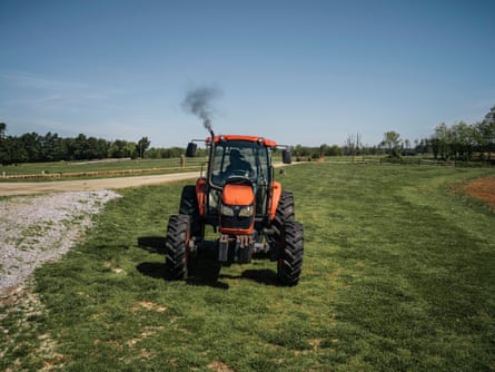 John Boyd Jr takes his new Kubota cab tractor for a spin to see how well it prepares his land for planting soybeans.