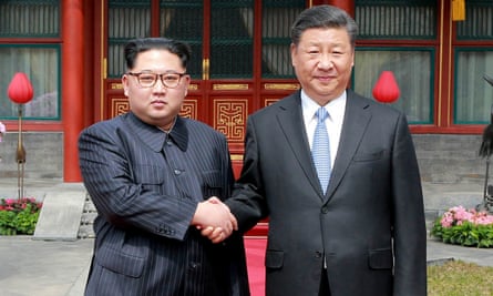 Kim Jong-un and Xi Jinping at their meeting in Beijing, China, in 2018.