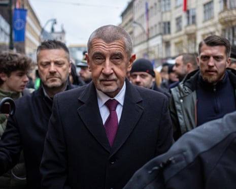 Leader of the ANO (YES) movement and coalition candidate for prime minister Andrej Babiš leaves after lighting a candle at the memorial to students who were attacked by riot police in 1989 on Narodni Street, marking the 36th anniversary of the Velvet Revolution in Prague, Czech Republic.