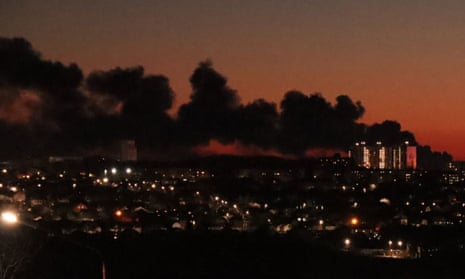 An image from social media appears to show smoke rising from the location of an airbase in Kursk