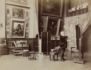 Alexandre Cabanel in his studio in Paris, 1885. Print on albumen paper