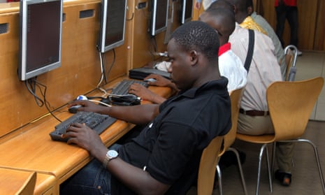An internet cafe in Accra, Ghana.