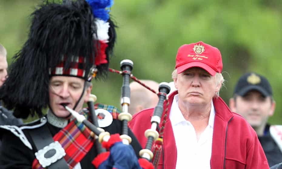 Donald Trump arrives for the opening of golf resort in 2012 in Balmedie, Scotland. 