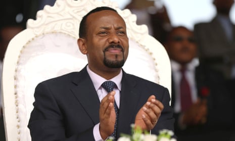 Abiy Ahmed attends a rally during his visit to Ambo in the Oromiya region, Ethiopia