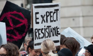An Extinction Rebellion protest in the City of London on Tuesday