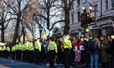 Demonstration outside Russian embassy in London