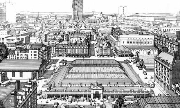 Drawing of Covent Garden from Vol 36 of the Survey of London, 1970, by FA Evans and TP O’Connor.