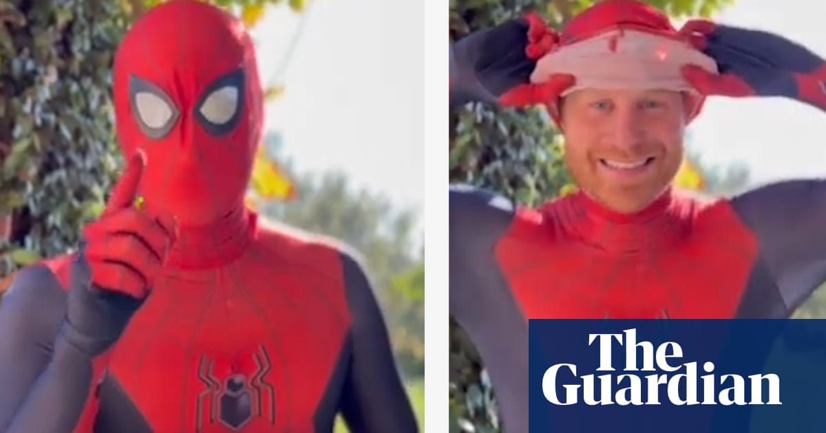 Prince Harry dresses as Spider-Man for Christmas message to bereaved children