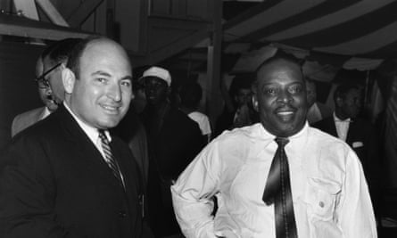George Wein, left, and Count Basie at the Newport jazz festival in 1957.