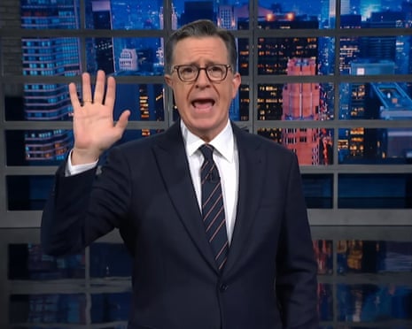 Stephen Colbert on ex-prince Andrew: 'Pervert formerly known as prince' | Late-night TV roundup | The Guardian